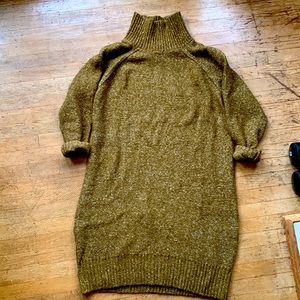 Olive Gold Chunky Sweater Dress